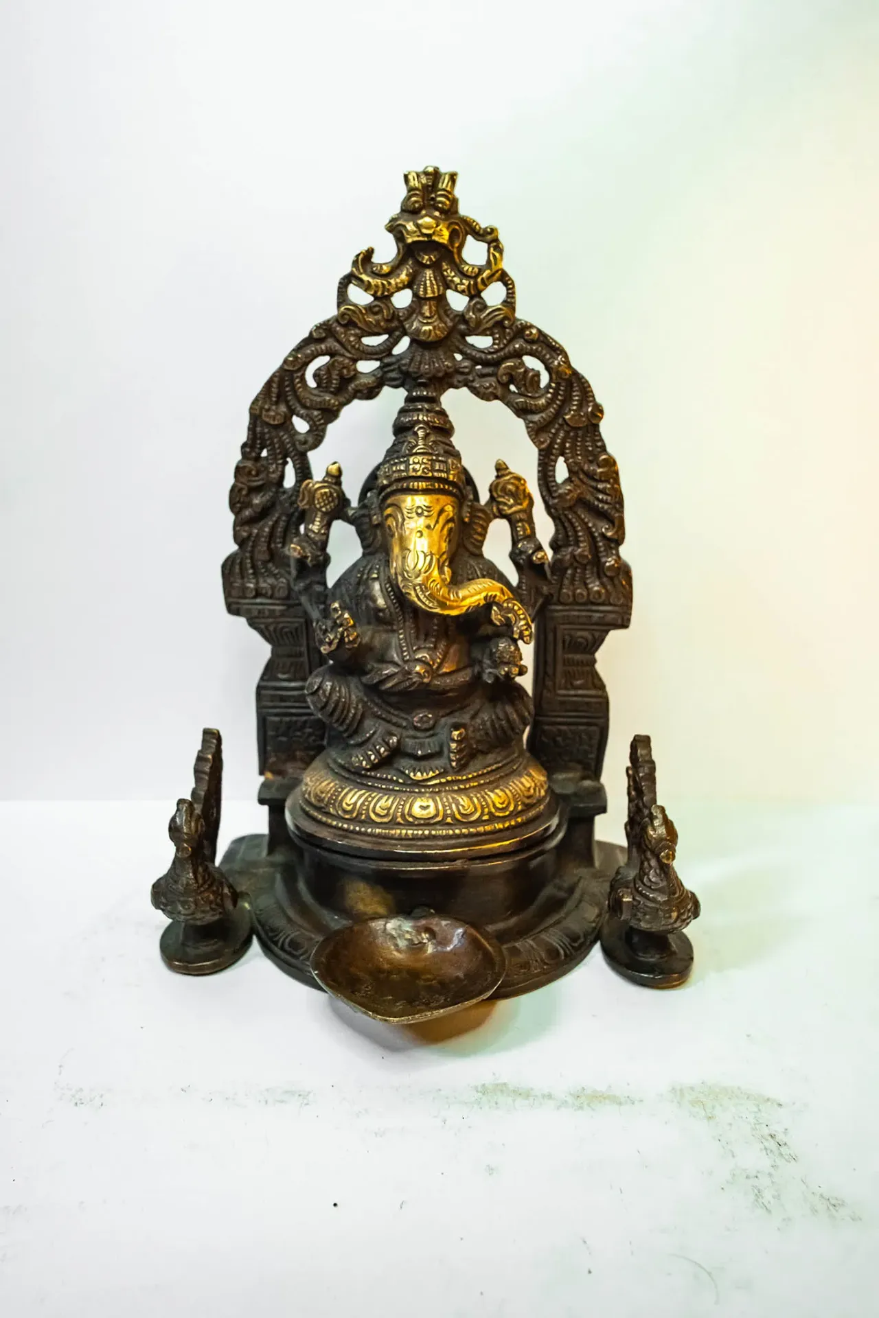 Statue de Ganesh en Bronze et son Porte-Encens