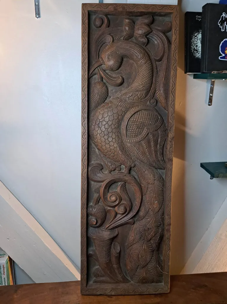 Panneau en Bois Paon