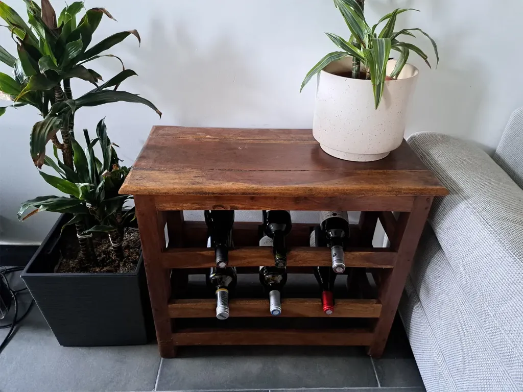 Meuble Range Bouteille en Bois de Sheesham